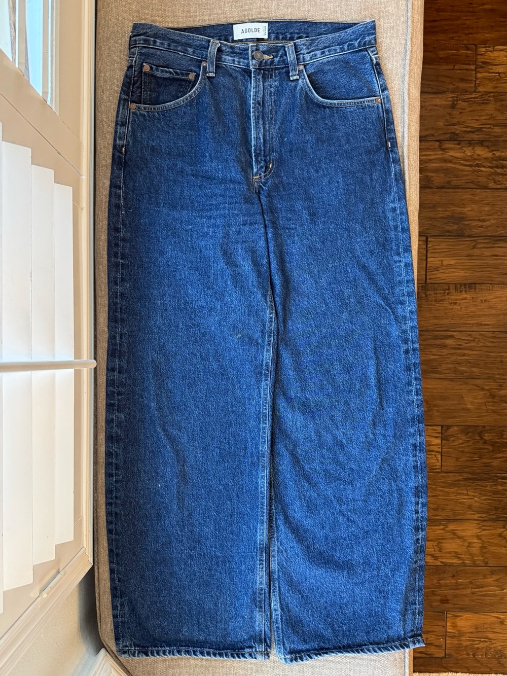 AGOLDE Medium-Dark Wash Low Curve Denim Jeans Womens 28